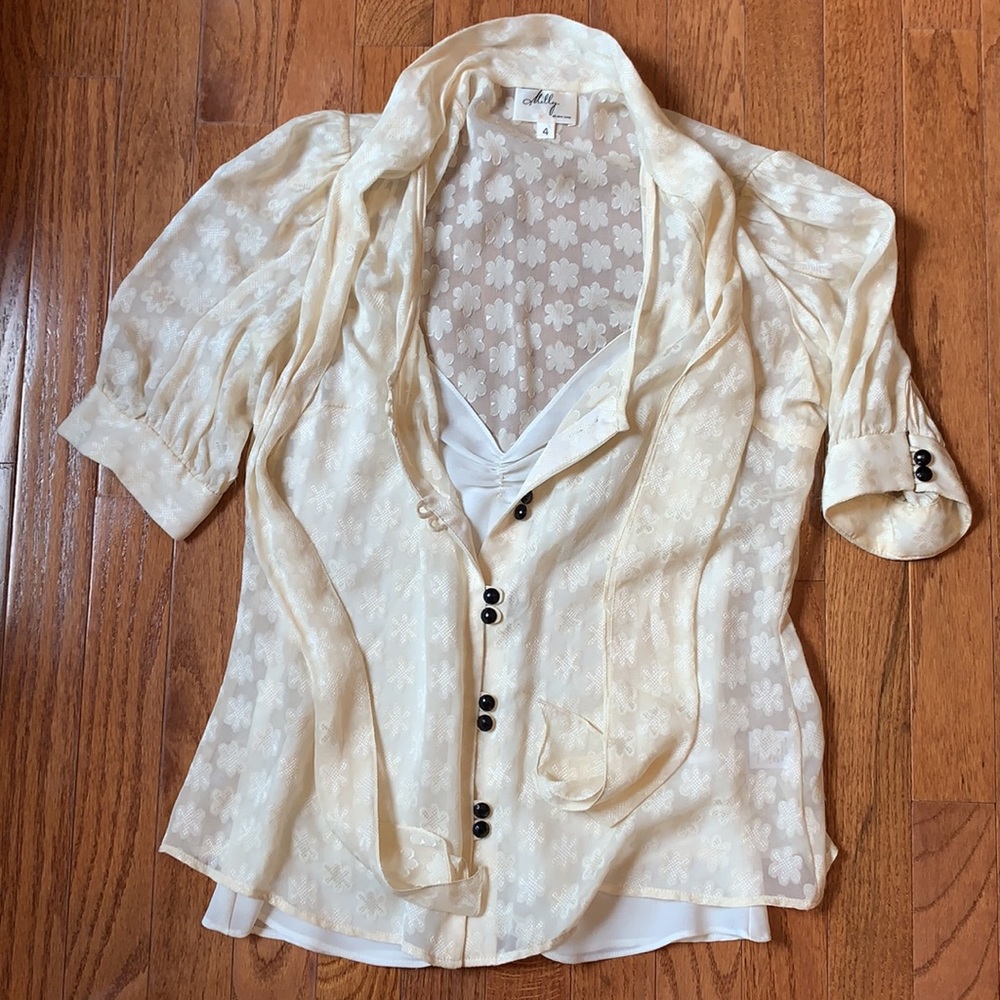 Vintage Milly silk blouse with camisole
